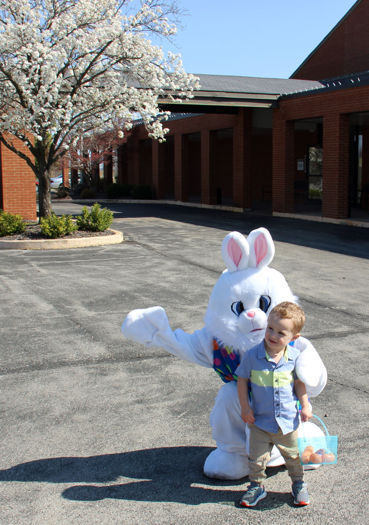 Blake Bargen poses with the Easter bunny